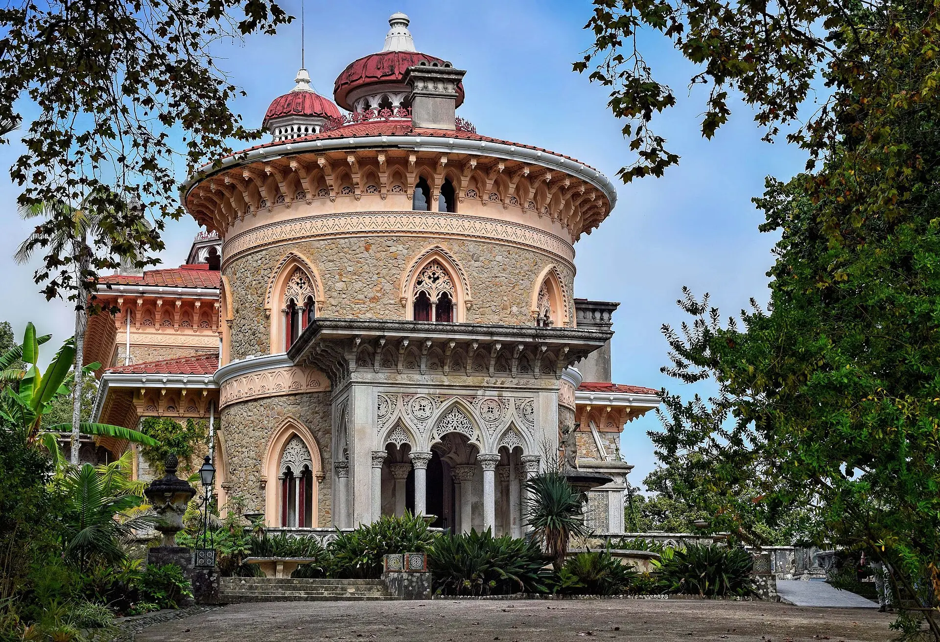 Monserrate Palace with its domes above a green lawn