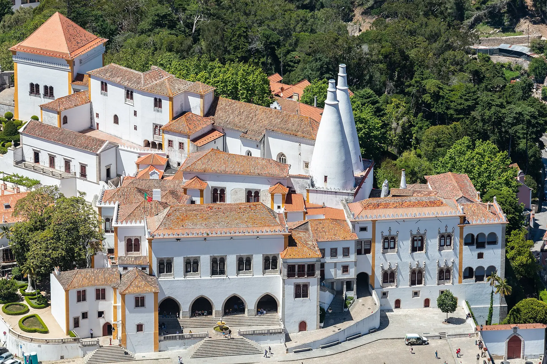 The National Palace of Sintra with its two conical chimneys