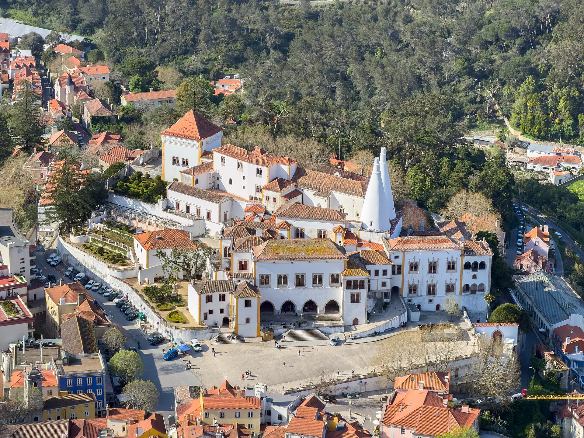 Rooftops of Sintra's historic centre around the National Palace
